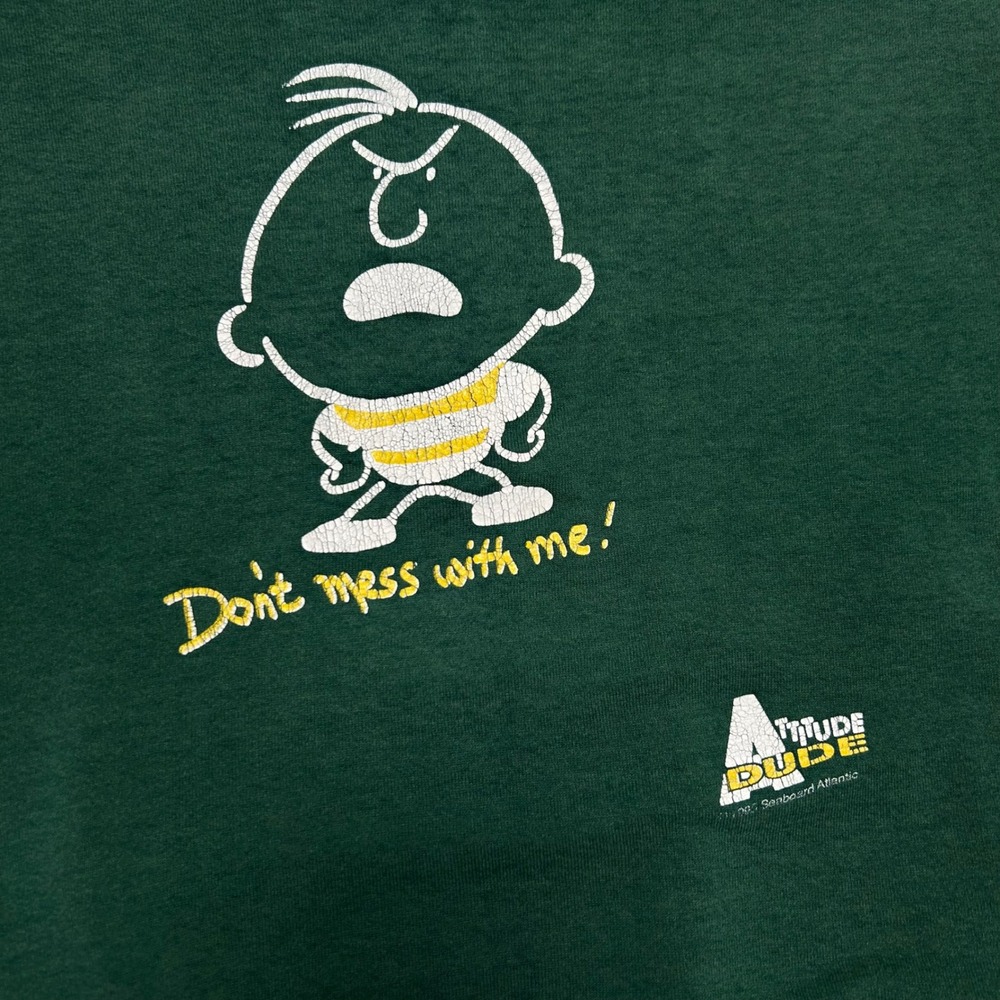 Distressed Vintage Attitude Dude Sweatshirt Don't Mess With Me 90s Common Thread - Picture 8 of 10